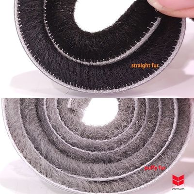 3-25mm ύψος στοίβας Αδιάβροχη λωρίδα Σιλικόνη Χρονοδιάβροχη λωρίδα Βούρτσα για Αλουμινίου πόρτα παράθυρο αυλάκι